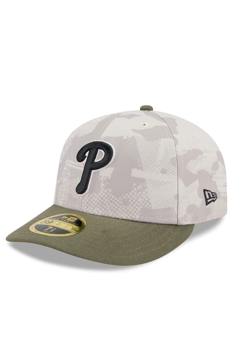 New Era Men's New Era Light Beige/Olive Philadelphia Phillies 2025 Armed Forces Day Low Profile 59FIFTY Fitted Hat, Alternate, color, 