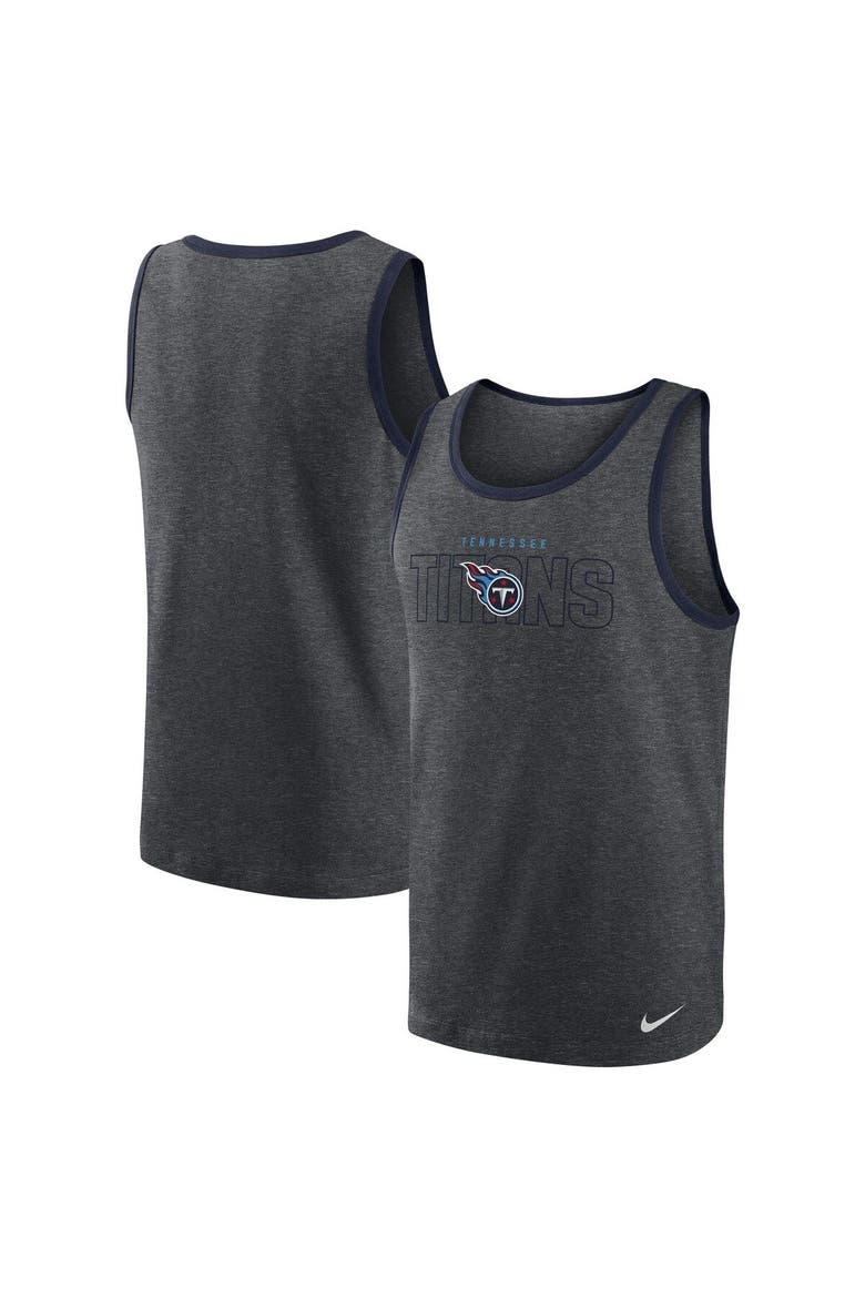 Men's Nike Heathered Charcoal Tennessee Titans Tri-Blend Tank Top, Main, color, Heather Charcoal