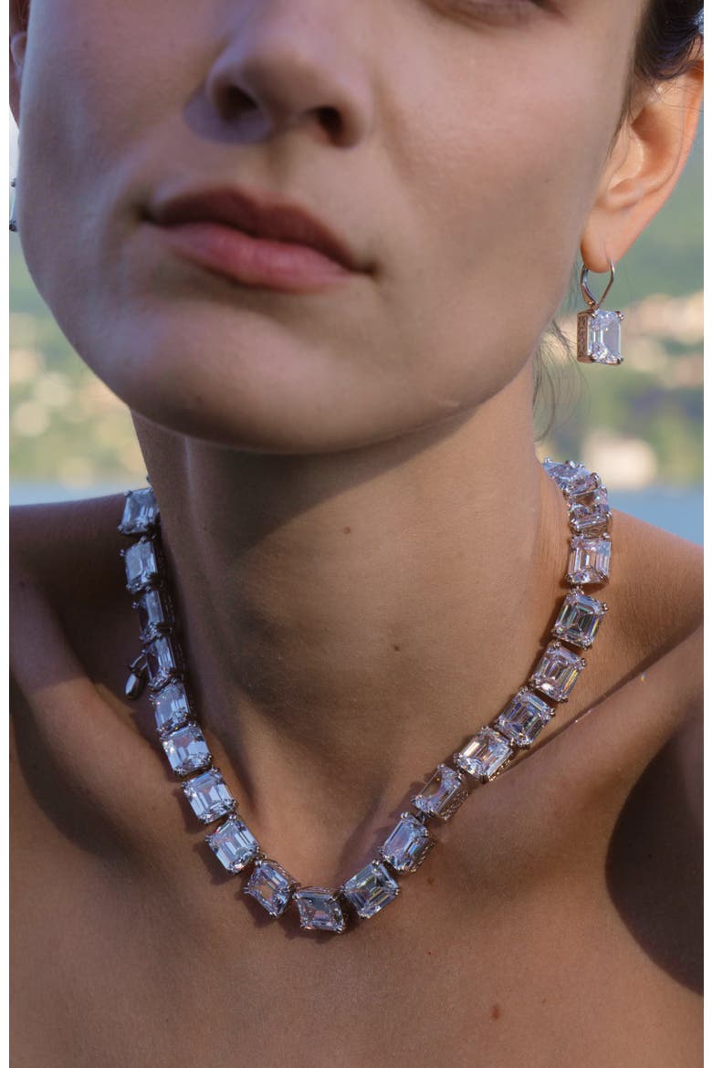 Coconut Glow Necklace, Alternate, color, Sliver & Crystal Clear
