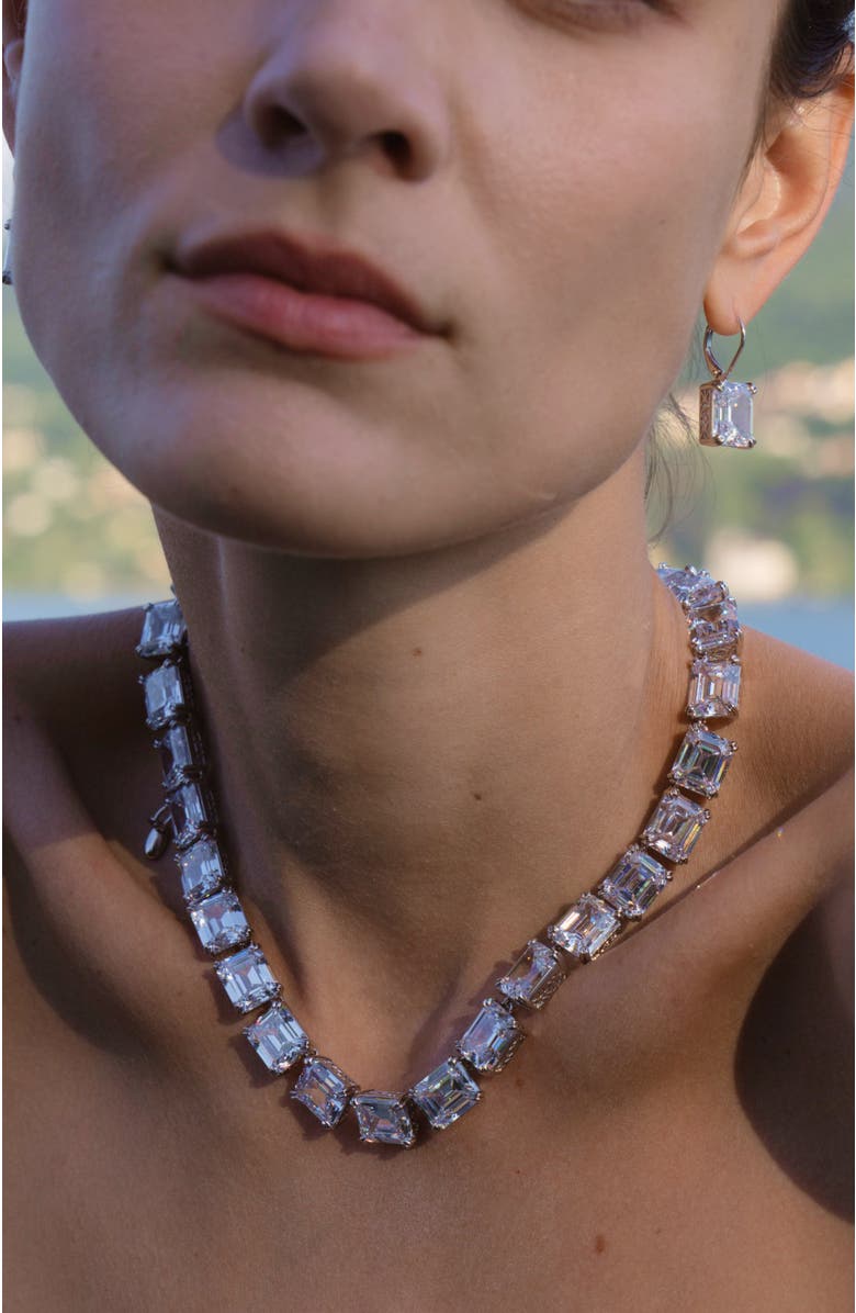 RC RETRO CHIC Coconut Glow Necklace, Alternate, color, Sliver & Crystal Clear