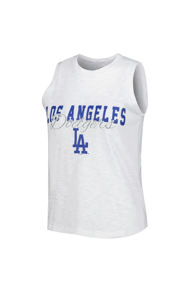 CONCEPTS SPORT Women's Concepts Sport White Los Angeles Dodgers Reel Pinstripe Tank Top & Shorts Sleep Set, Alternate, color, White