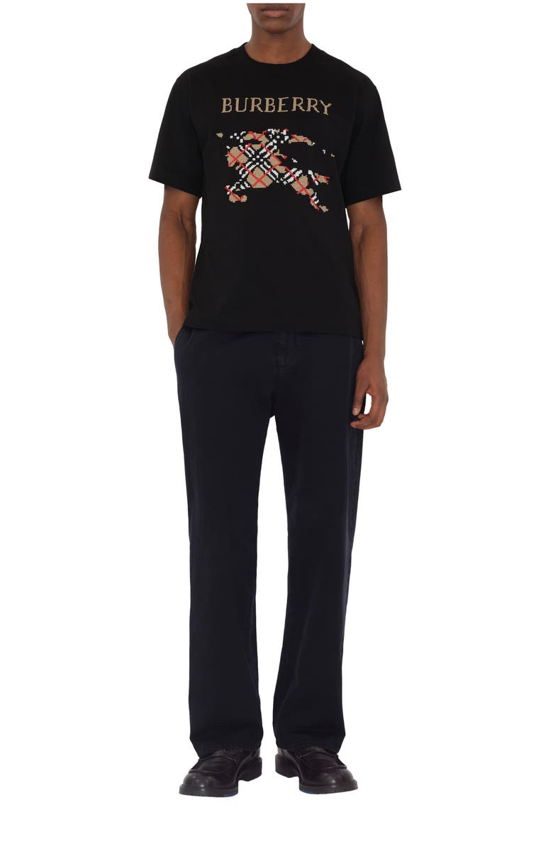 Burberry Cross Stitch EKD Cotton T-shirt, Main, color, Black