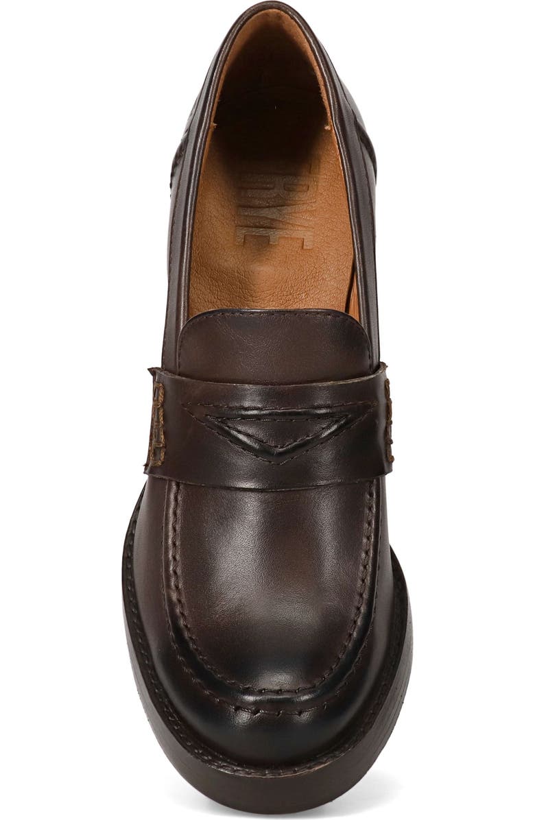 Frye Jean Stacked Heel Loafer, Alternate, color, Chocolate