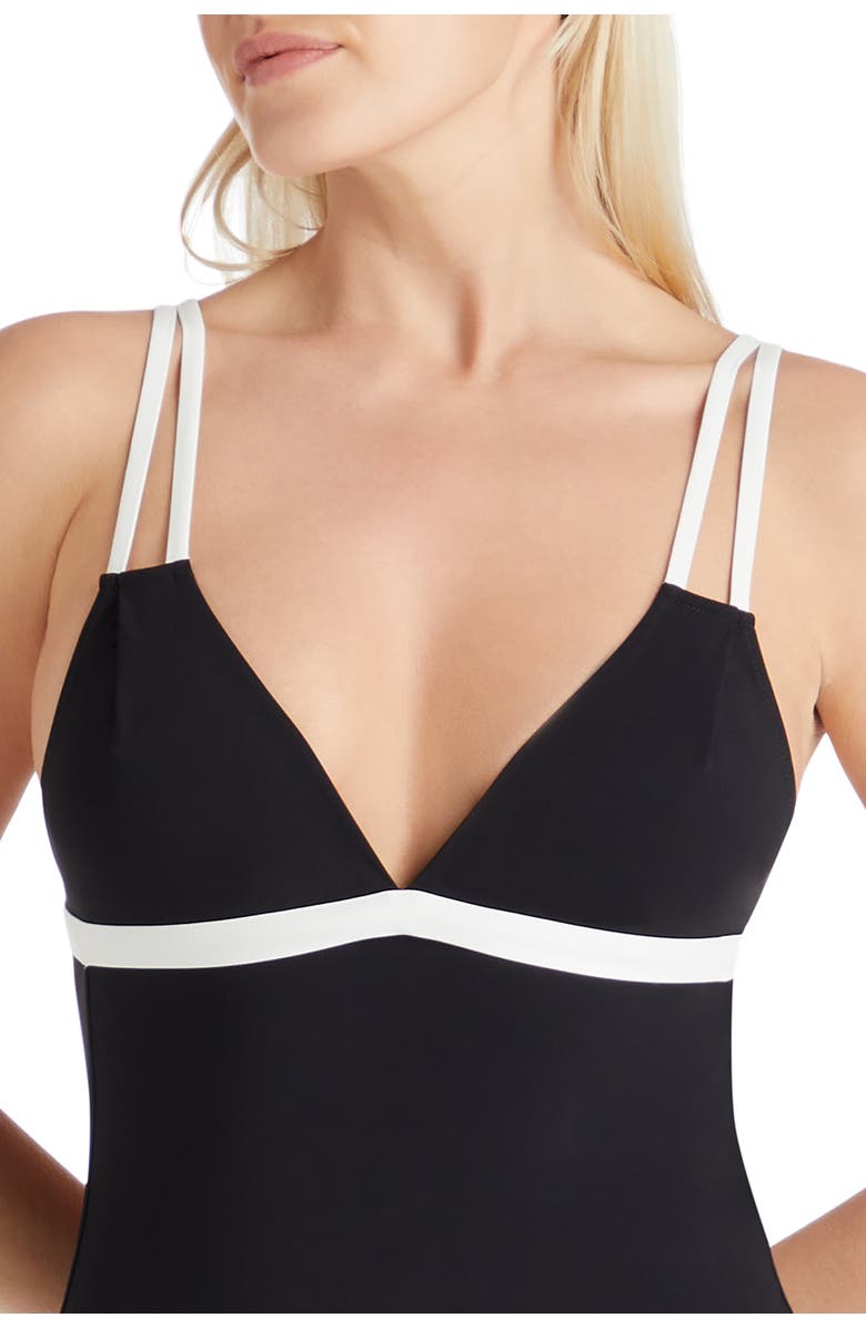 VALIMARE Aruba Double Strap One-piece Swimsuit, Alternate, color, Black