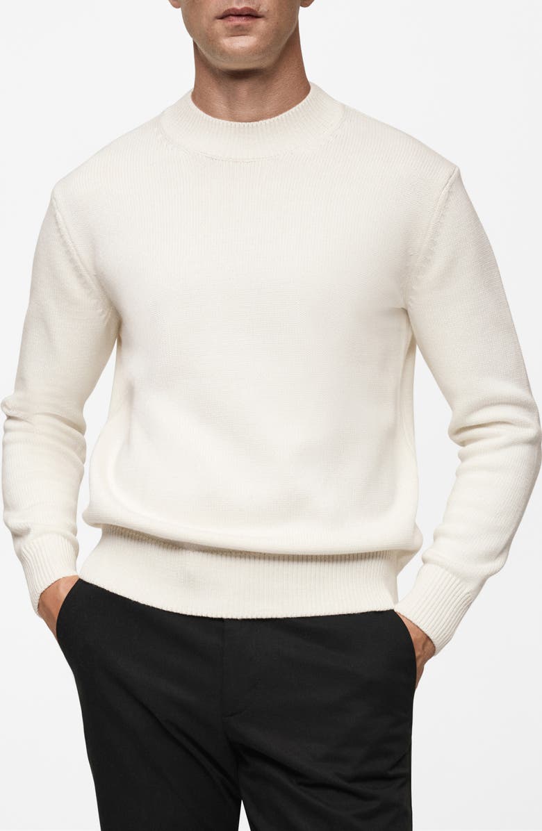 MANGO Mock Neck Fine Knit Sweater, Main, color, 