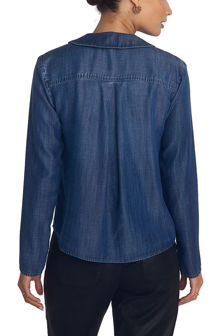 Puritan Collar Chambray Button-Up Shirt, Alternate, color, MOONLIT WASH