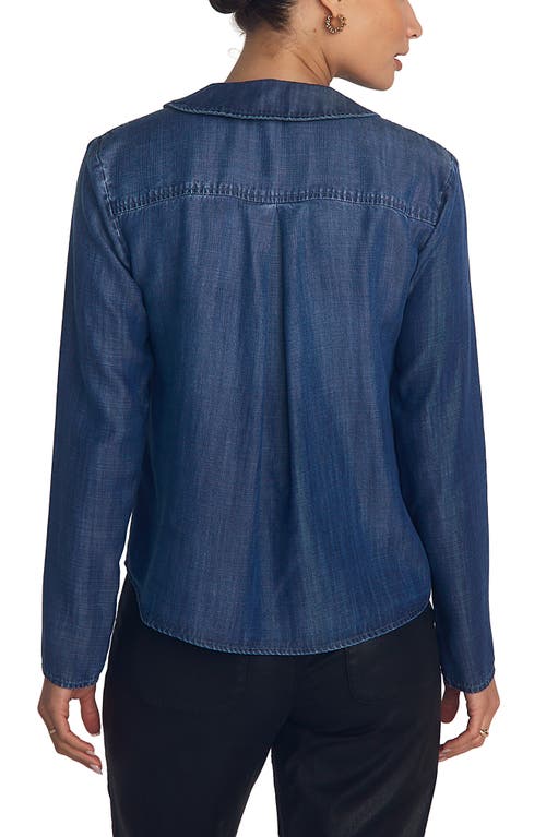 Bella Dahl Puritan Collar Chambray Button-up Shirt In Blue