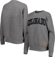 PRESSBOX Women's Pressbox Heather Charcoal Colorado Buffaloes Moose Quilted Pullover Sweatshirt