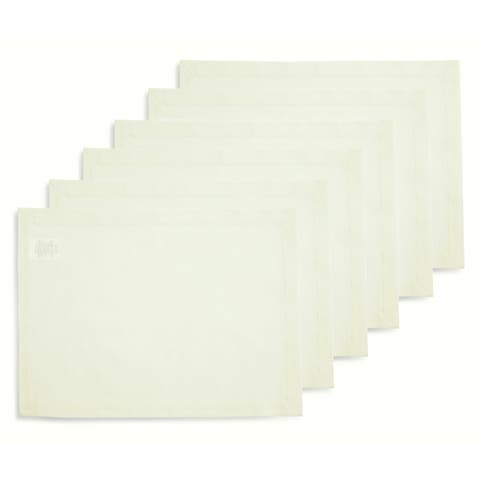 Cotton Linen Plain Placemats Set of 6, 14 x 19" - Dru
