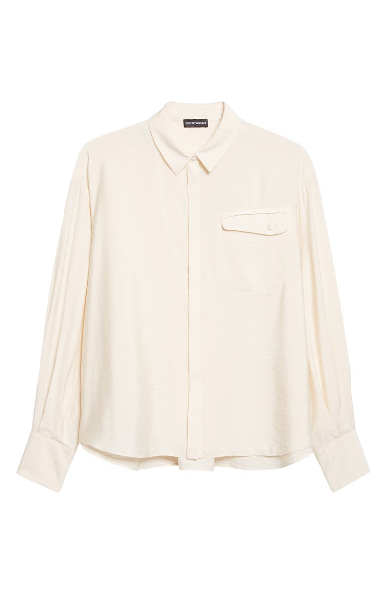 Emporio Armani Button-Up Shirt, Alternate, color, Ivory