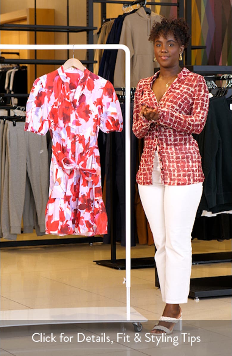 Floral Puff Sleeve Shirtdress, sales video thumbnail