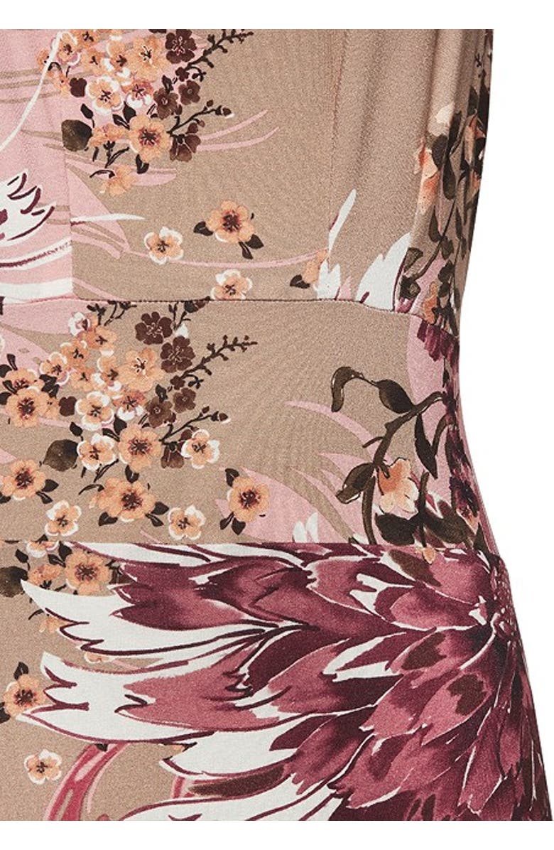 LASCANA Women's Slim Fit Print Dress, Alternate, color, Taupe Berry