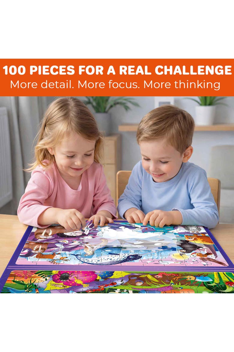 100 PCS Magnetic Kids Jigsaw Puzzle Book, Alternate, color, Bugs
