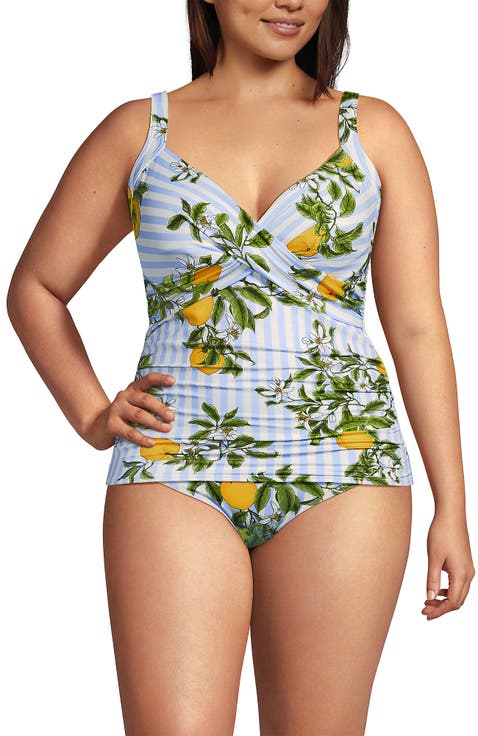 Plus Size Sweetheart Wrap Underwire Tankini Top