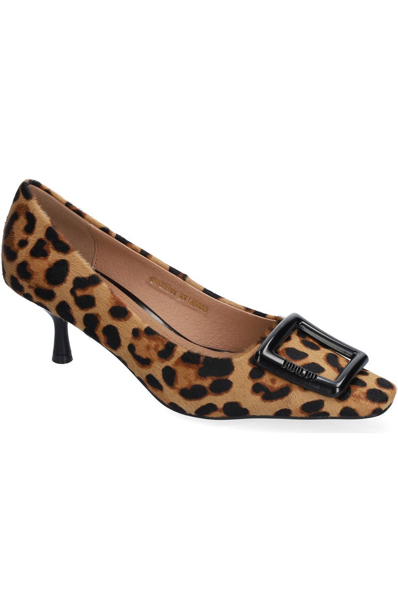 Bibi Lou Poznan Genuine Calf Hair Buckle Pump, Main, color, Leopard Print Calf Hair