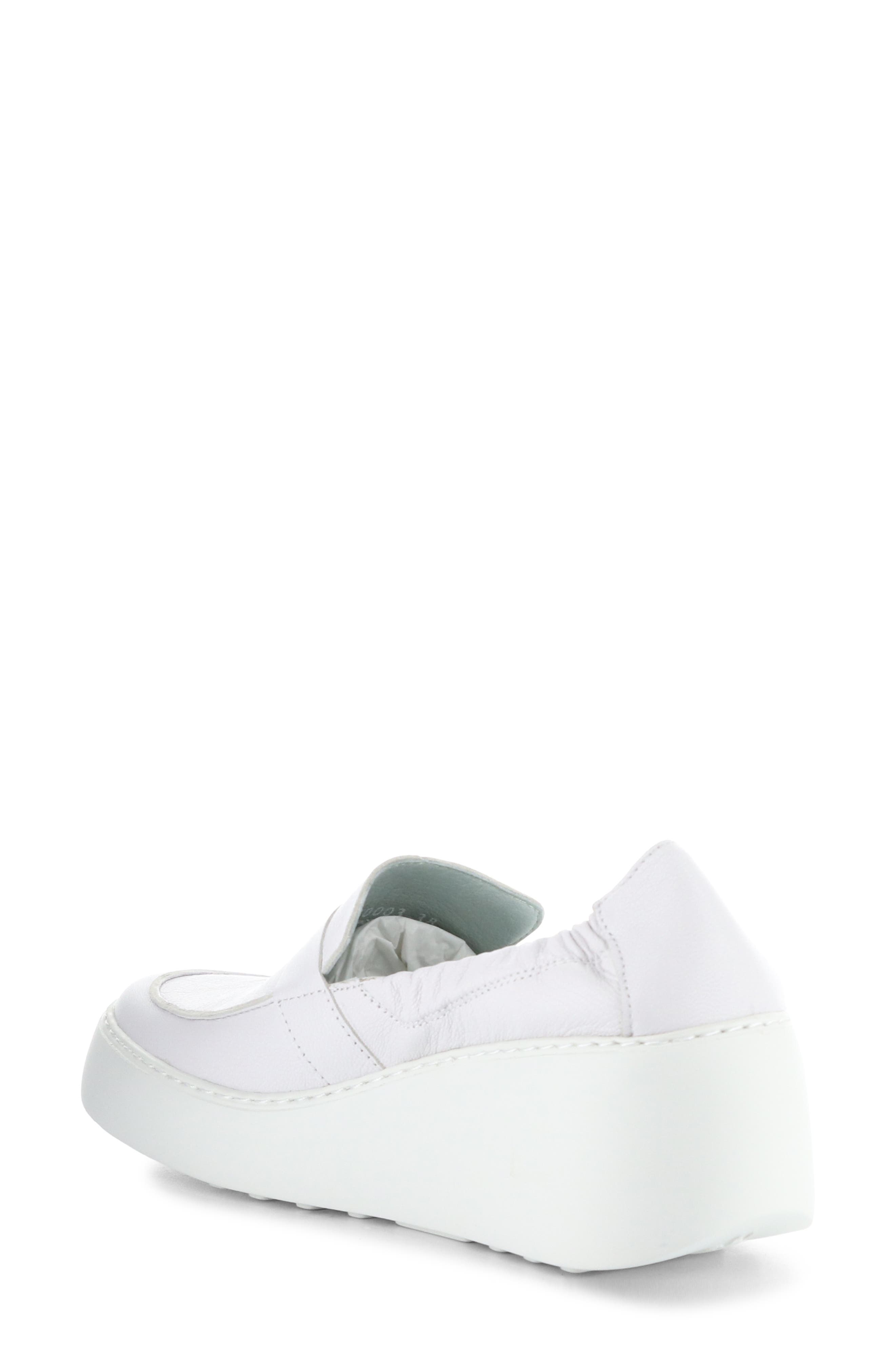 Fly London Duli Platform Wedge Loafer, Alternate, color, 003 White Mousse