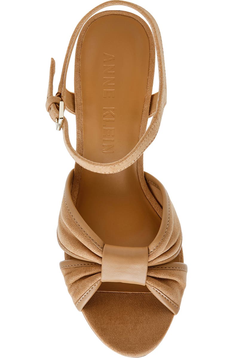Anne Klein Verde Ankle Strap Platform Sandal, Alternate, color, Natural Suede