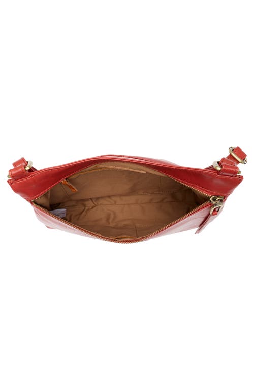 Hobo Cambel Leather Crossbody Bag In Red