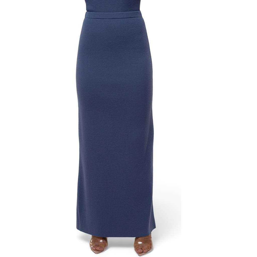 Jluxlabel London Knit Maxi Skirt In Blue