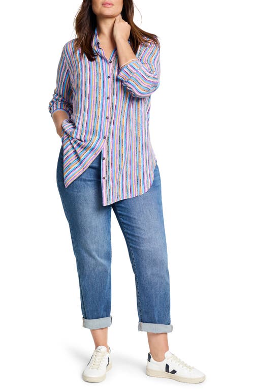 NIC + ZOE NIC+ZOE SOLSTICE STRIPE BUTTON-UP SHIRT