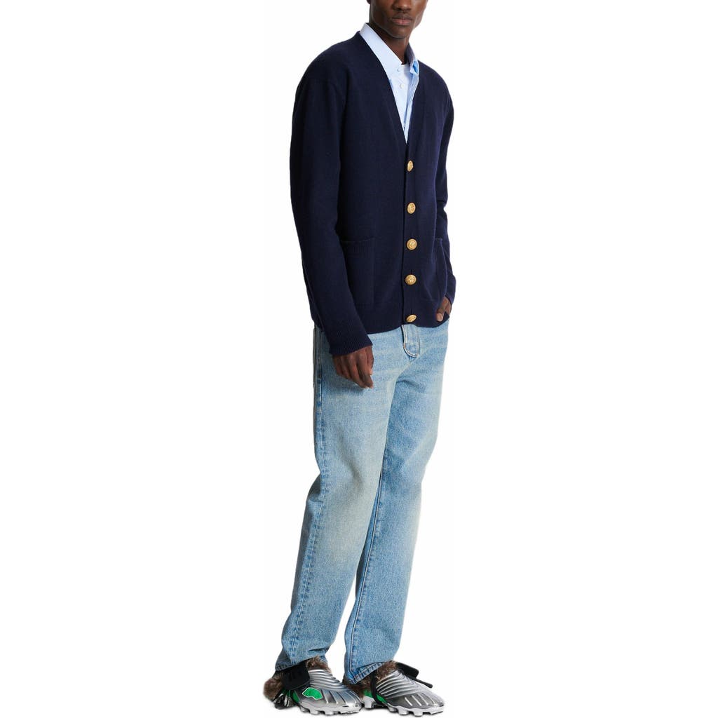 Balmain V-neck Blazer With Ribbed Cuffs And Hem