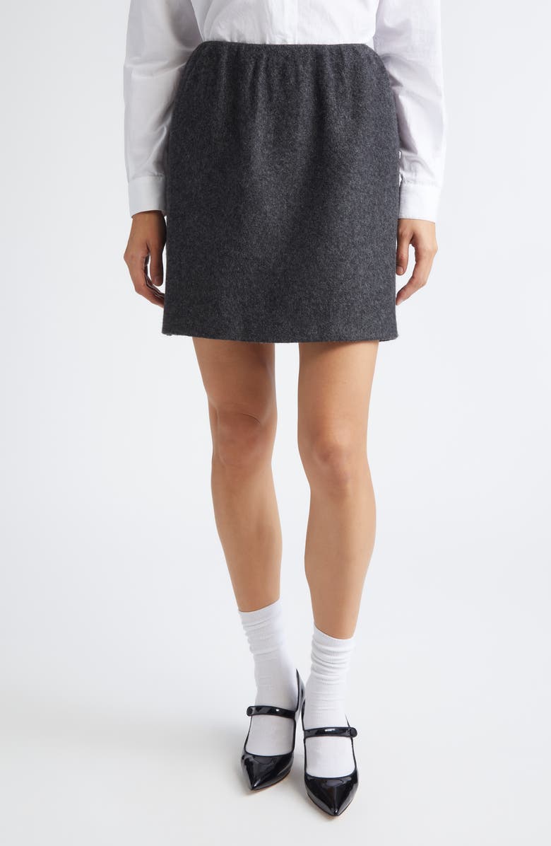 Shushu/Tong Smocked Miniskirt, Main, color, Dark Grey