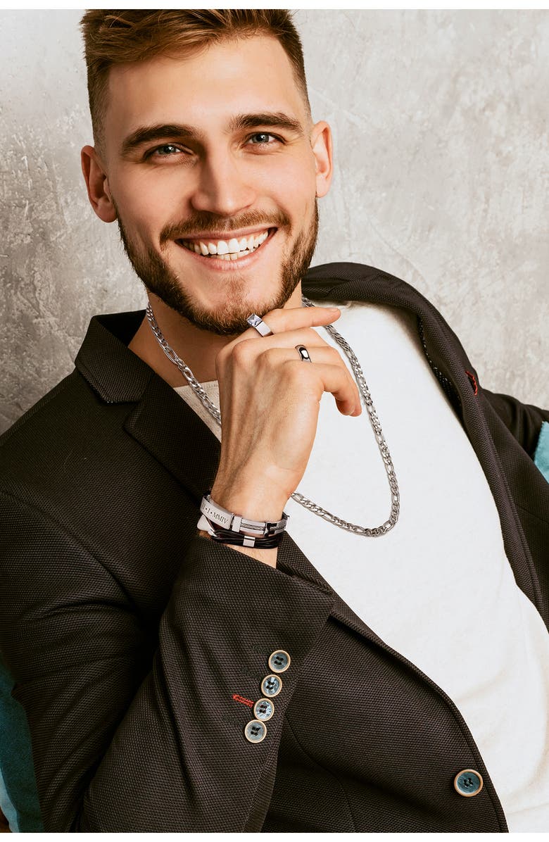 BLING JEWELRY Men's CZ Geometric Ring, Alternate, color, Silver