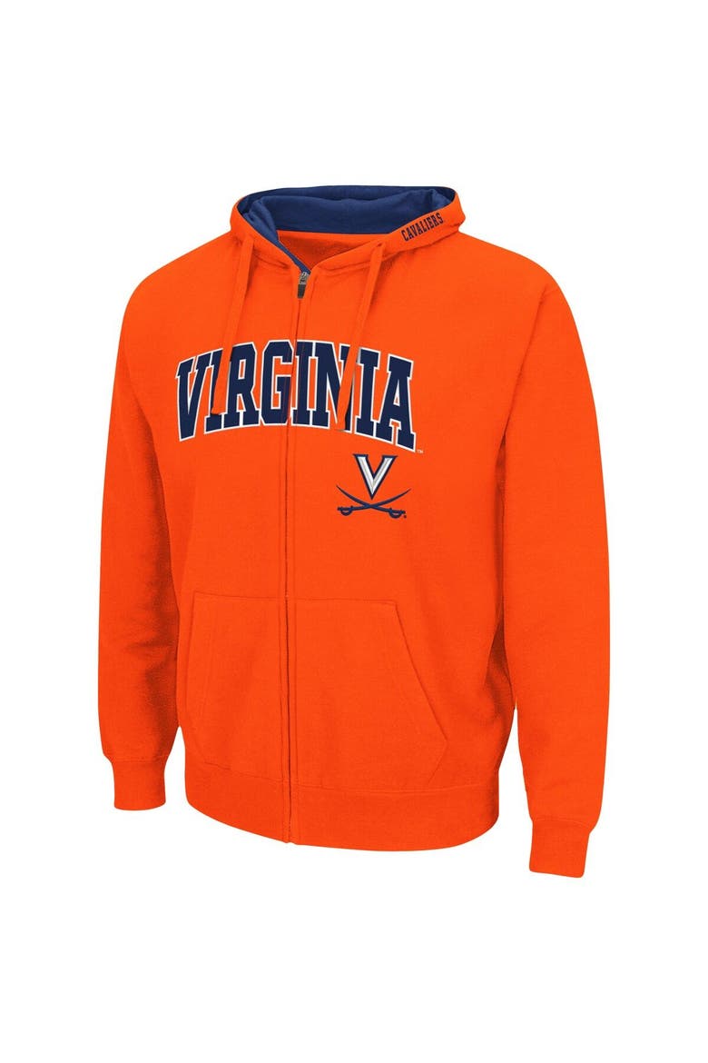 Men's Colosseum Orange Virginia Cavaliers Arch & Logo 3.0 Full-Zip Hoodie, Alternate, color, Orange