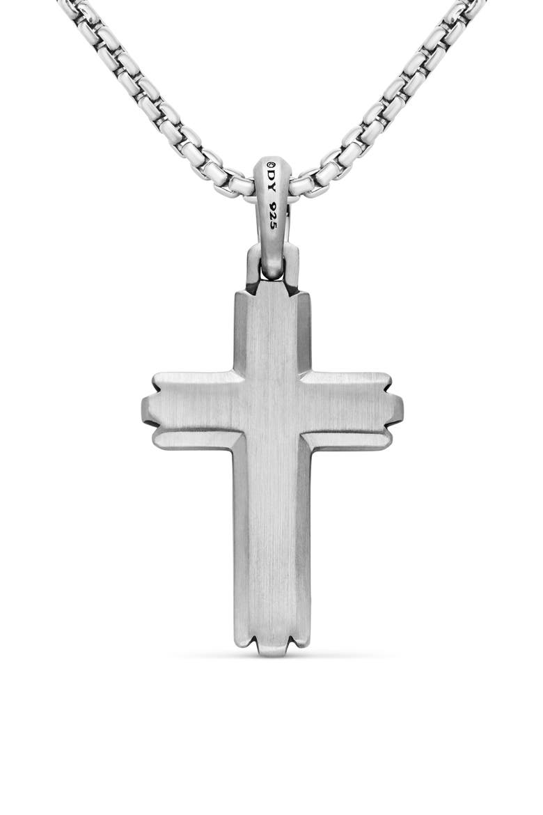 Deco Cross Enhancer Pendant, Alternate, color, SILVER
