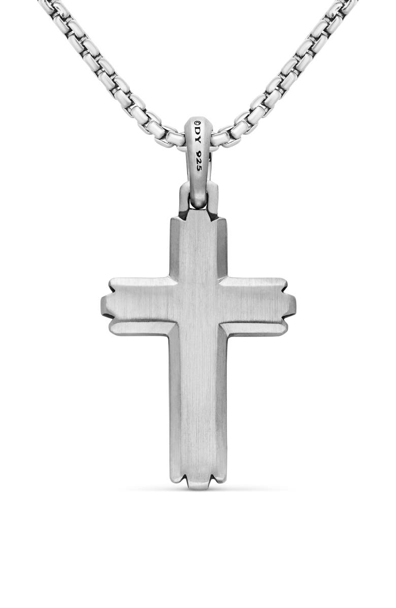 David Yurman Deco Cross Enhancer Pendant, Alternate, color, Silver
