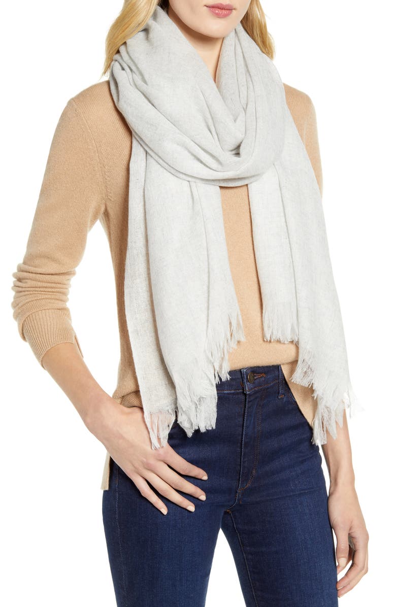 Nordstrom Heathered Cashmere Gauze Scarf, Main, color,