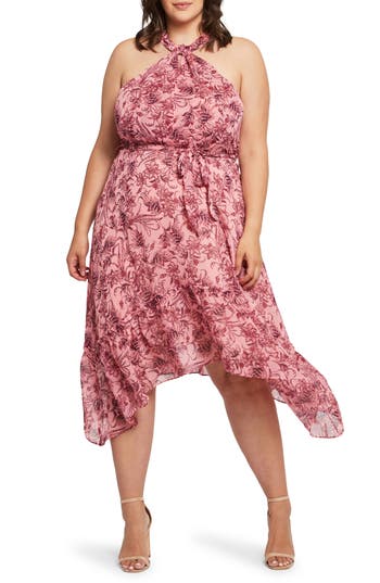 ESTELLE ESTELLE SOPHIA FLORAL HALTER NECK DRESS