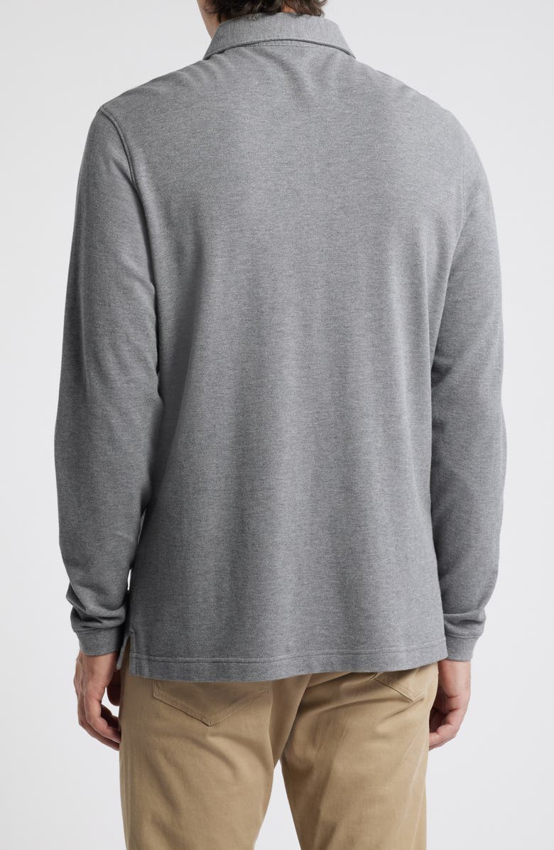 Scott Barber Long Sleeve Cotton & Wool Piqué Polo, Alternate, color, 