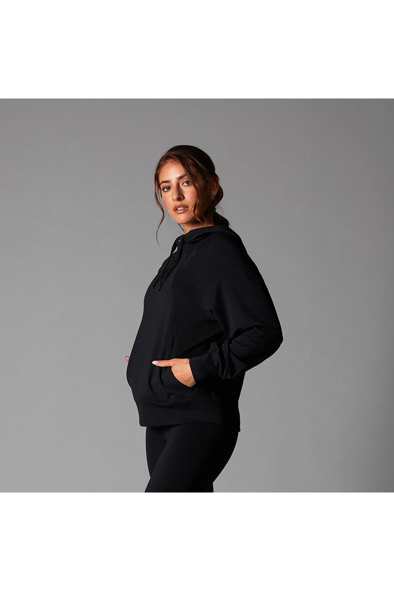 Cozy Paneled Hoodie, Alternate, color, EBONY
