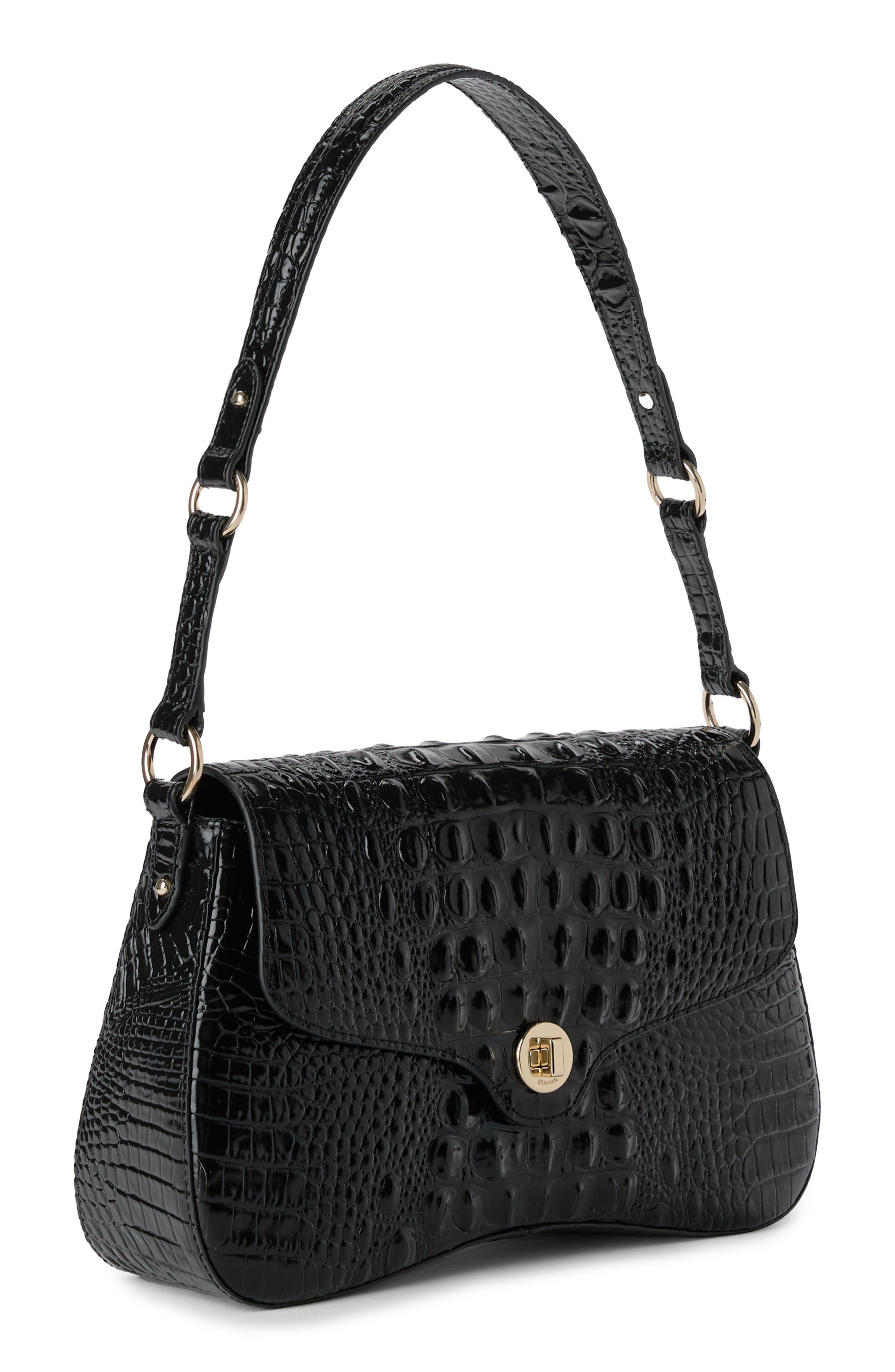 Brahmin Nerida Croc Embossed Leather Shoulder Bag, Alternate, color, 
