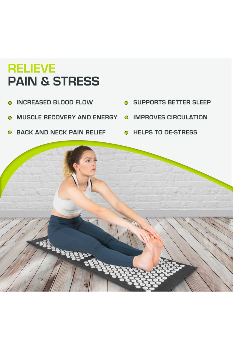 Full Body Acupressure Mat and Pillow Set, Alternate, color, Black