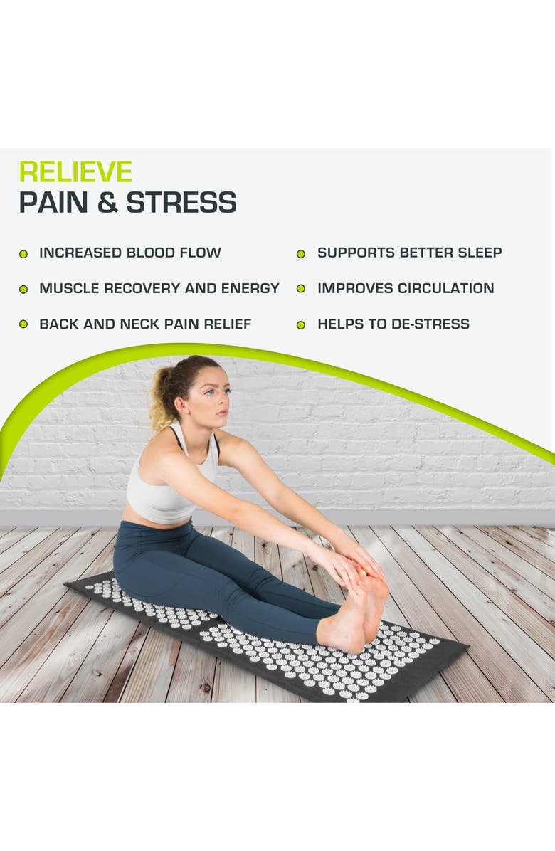 ProsourceFit Full Body Acupressure Mat and Pillow Set, Alternate, color, Black