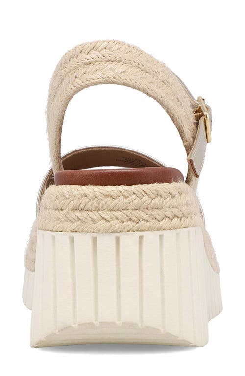 Mia Yanis Ankle Strap Platform Wedge Sandal In Sand