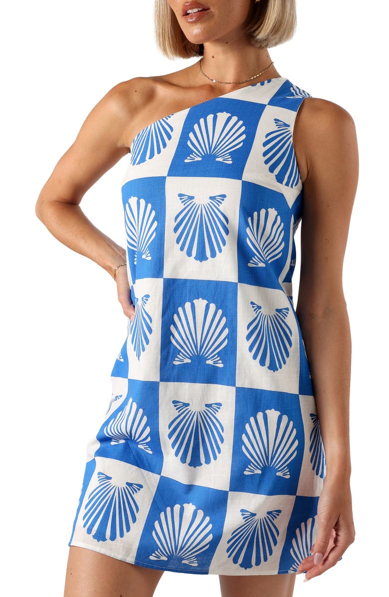 Petal & Pup Matteo One-Shoulder Cotton Minidress, Alternate, color,