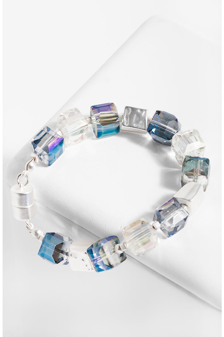 Cube Beaded Bracelet, Alternate, color, BLUE