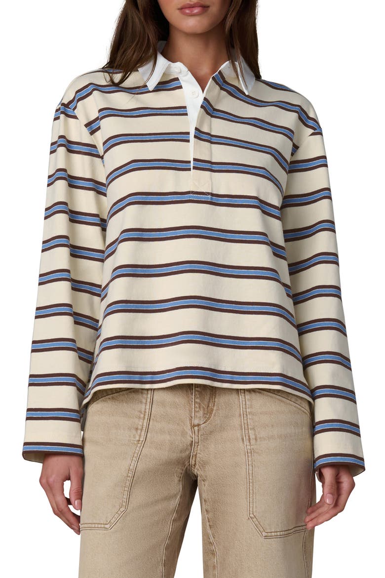 The Dylan Oversize Rugby Shirt, Main, color, ECRU AZURE MULTI S