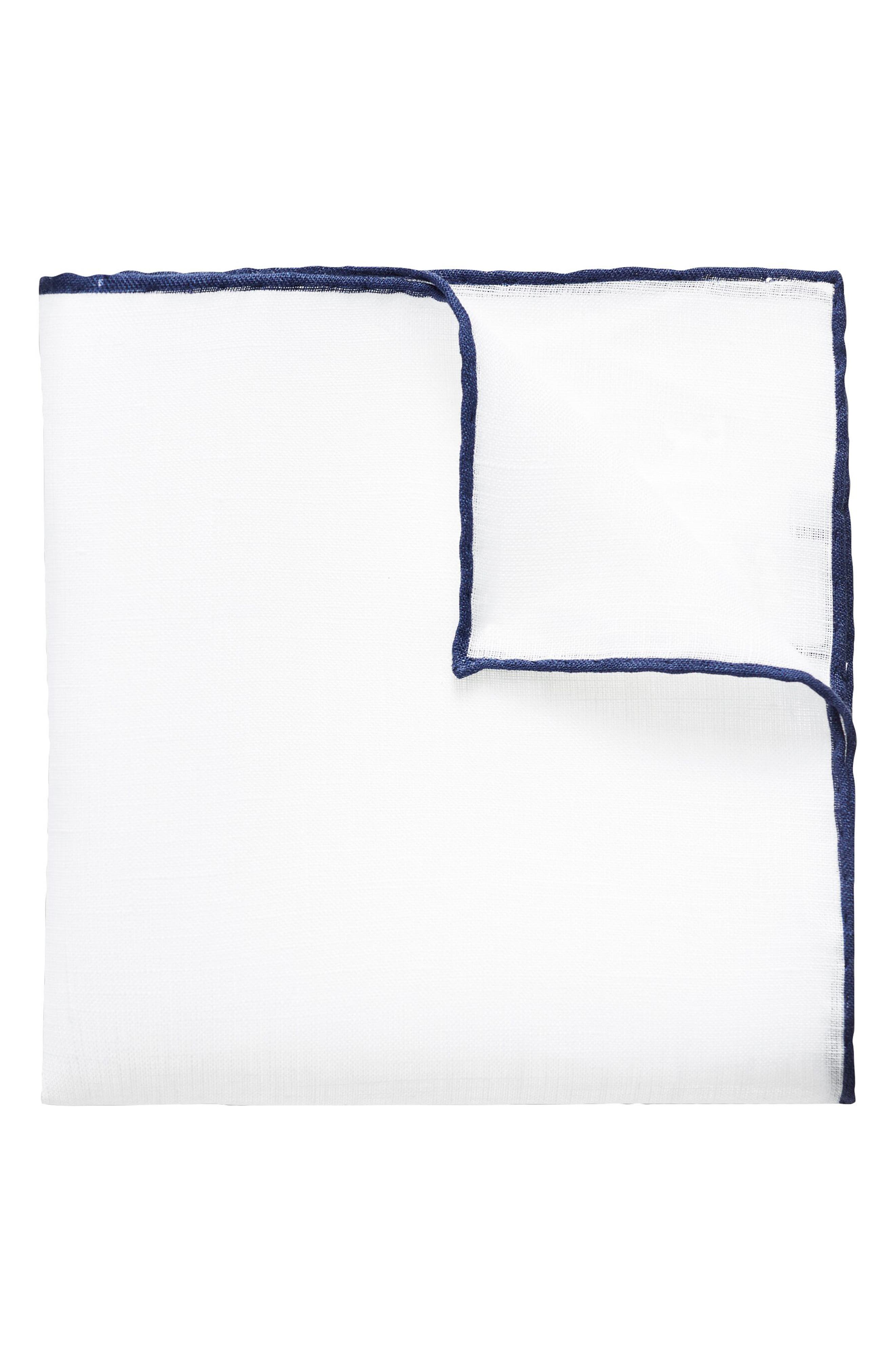 Eton Dark Blue Linen Pocket Square (Men) | Nordstromrack