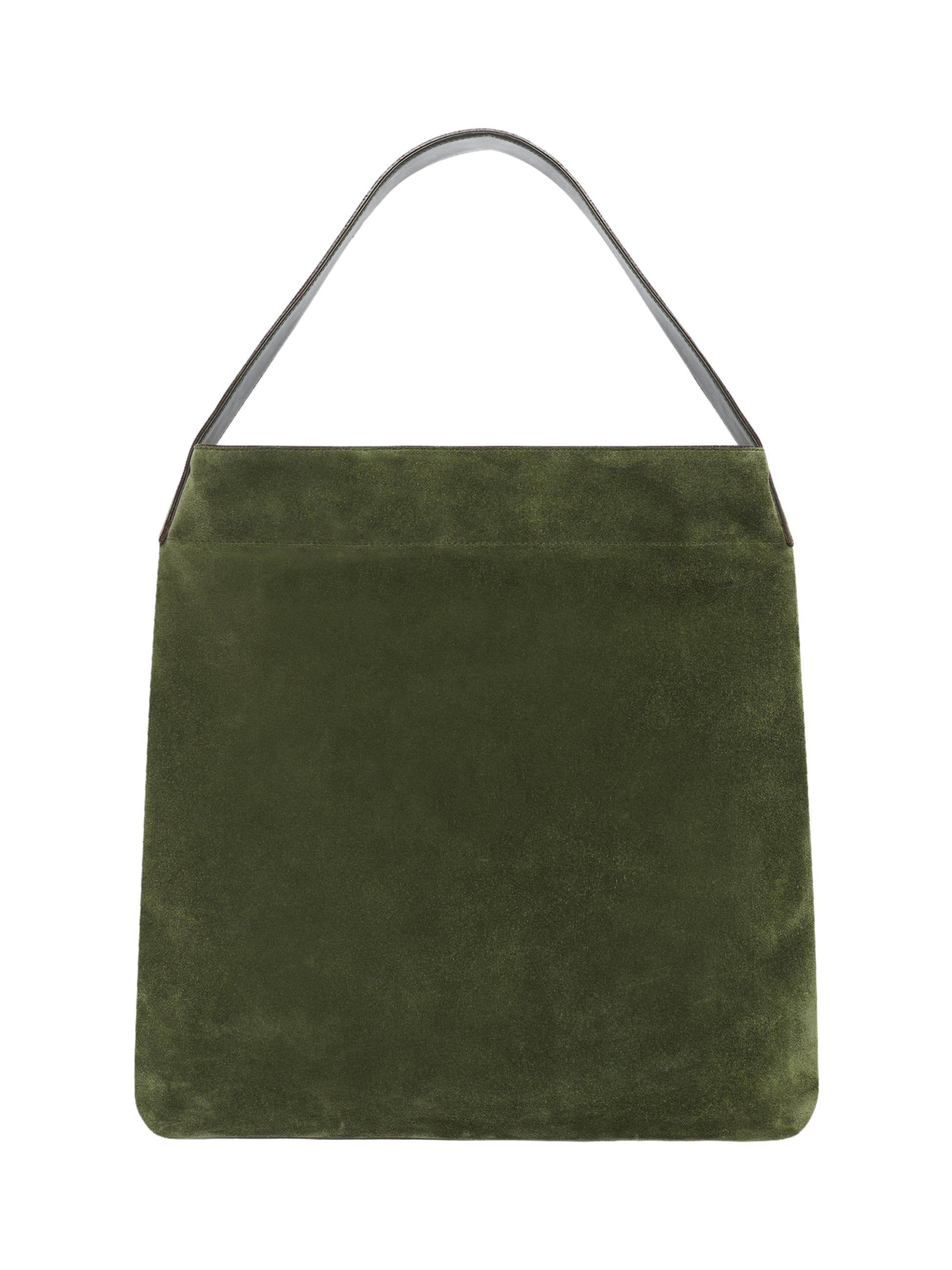 Lady Gd Suede Tote Bag, Alternate, color, Moss