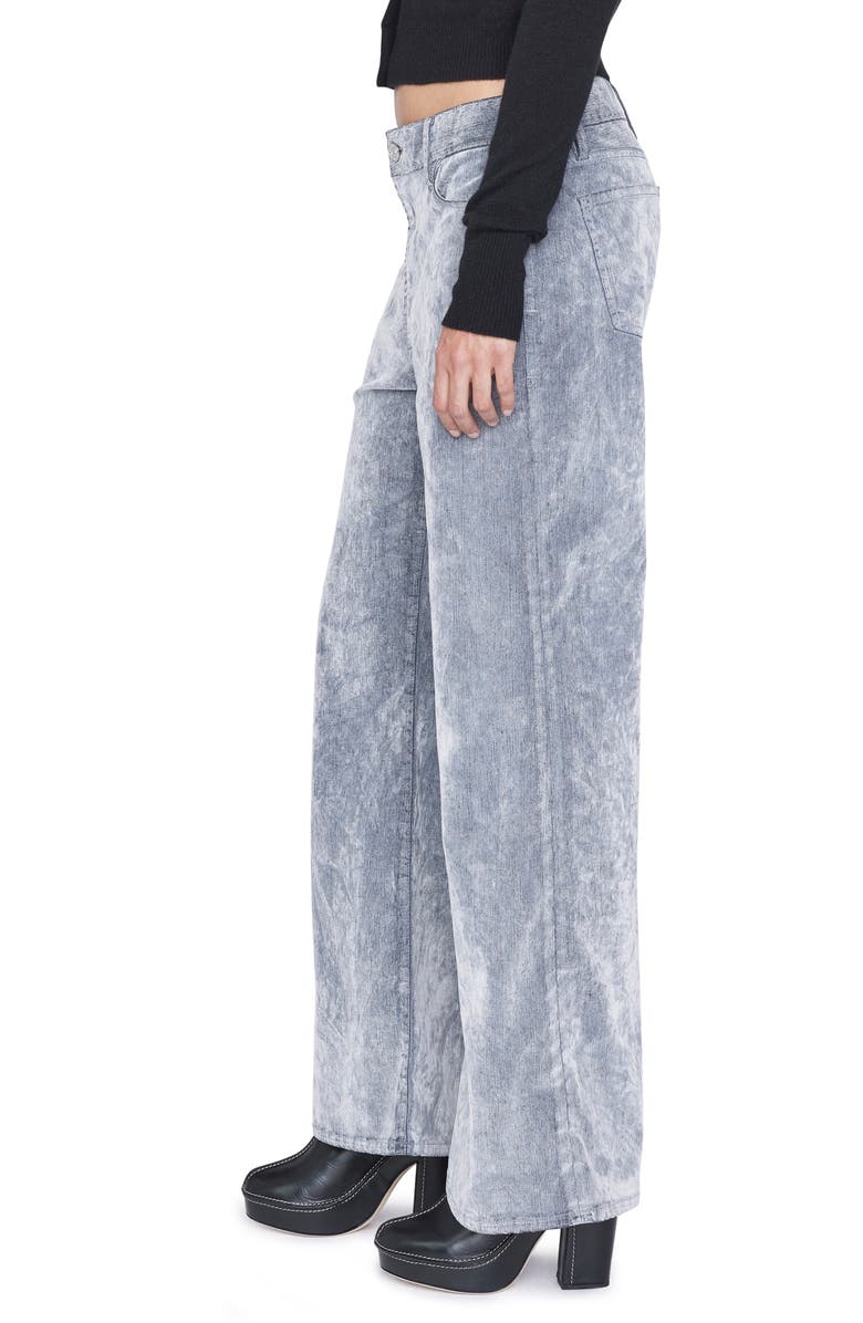 FRAME Le Baggy Palazzo Wide Leg Jeans, Alternate, color, Gray Flock