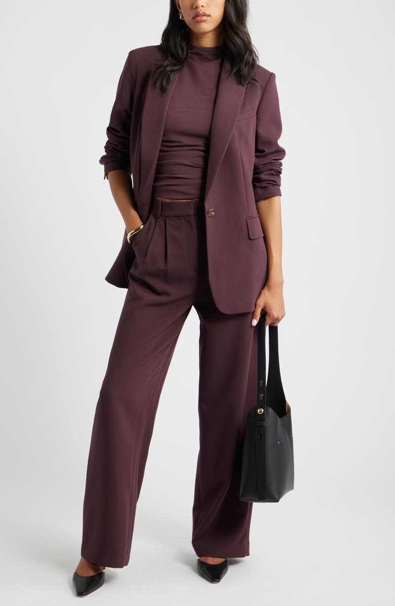 Open Edit The Icon Relaxed Blazer, Alternate, color, Burgundy Fudge
