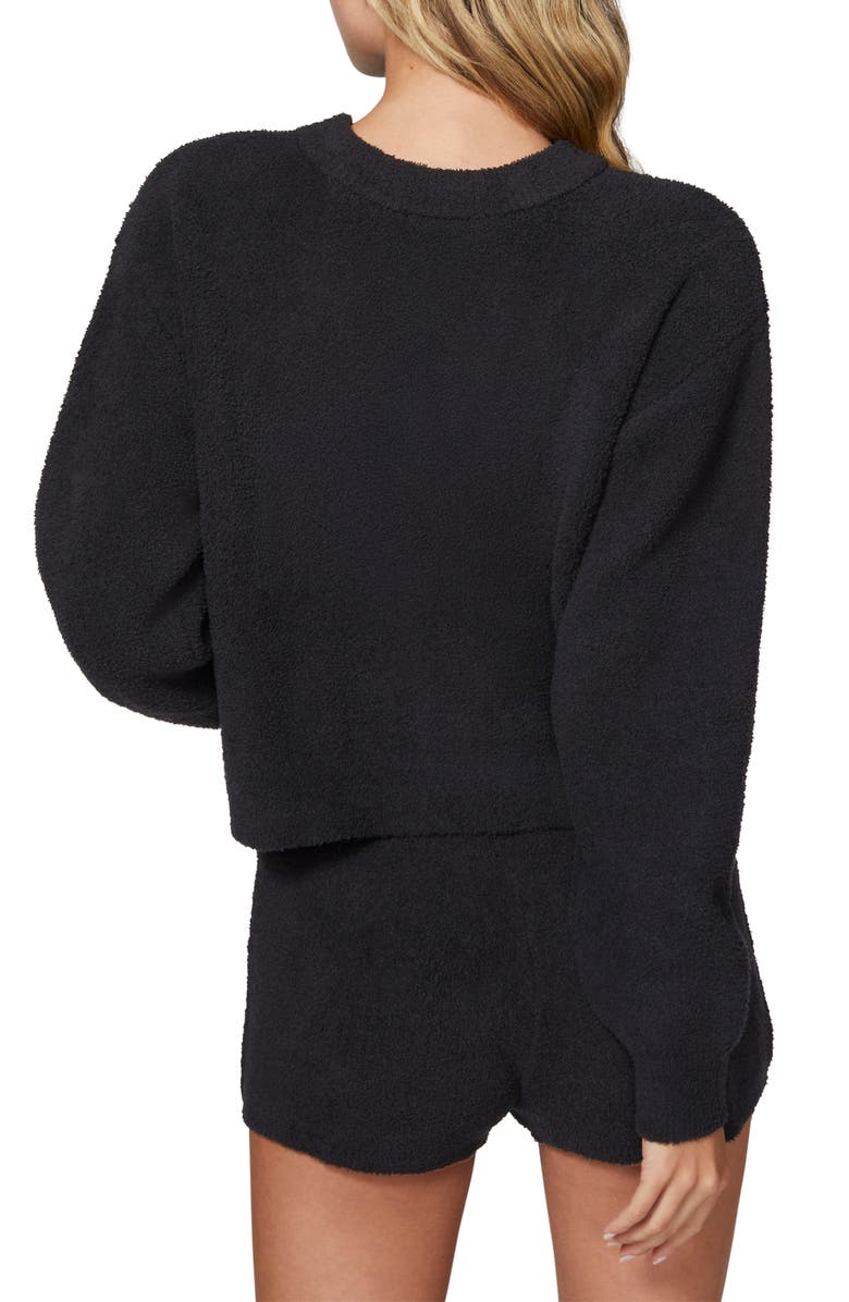 Florence by Mills Cloud Heart Cutout Bouclé Sweater, Alternate, color, Black