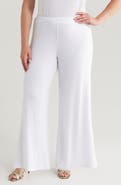 24seven Comfort Apparel Elastic Waist Stretch Flare Pants