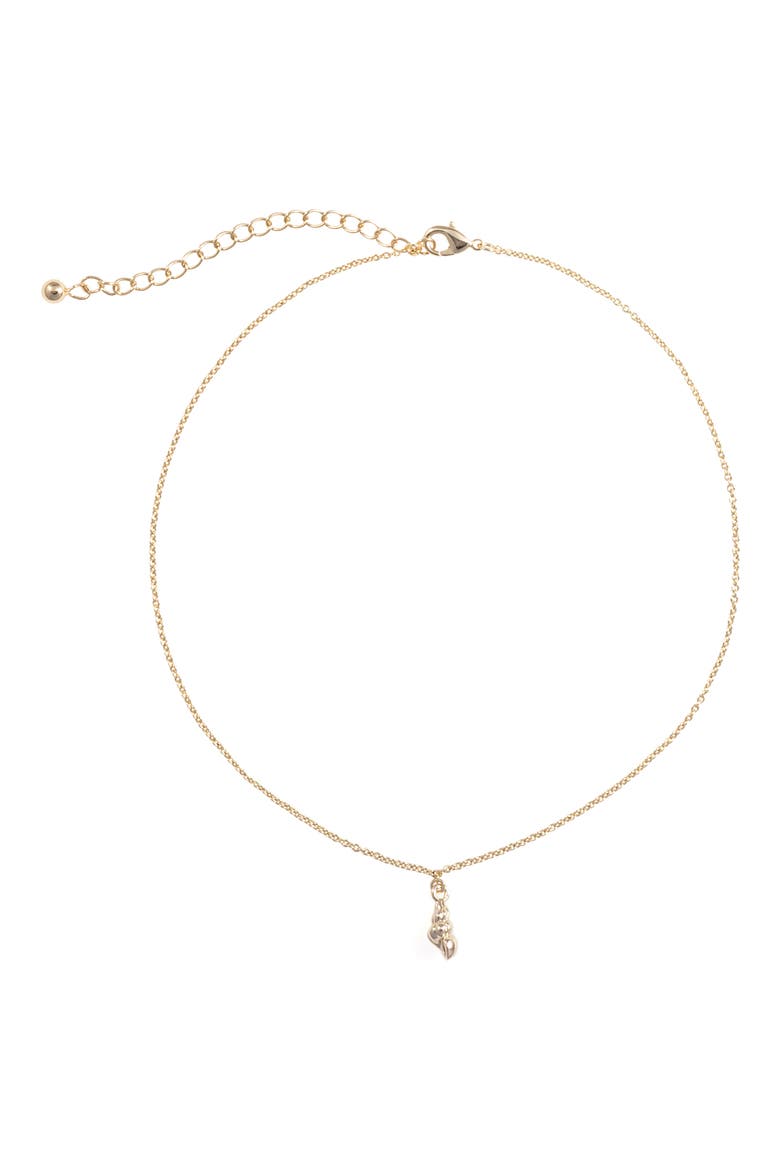 Playa Shell Pendant Necklace, Main, color, GOLD