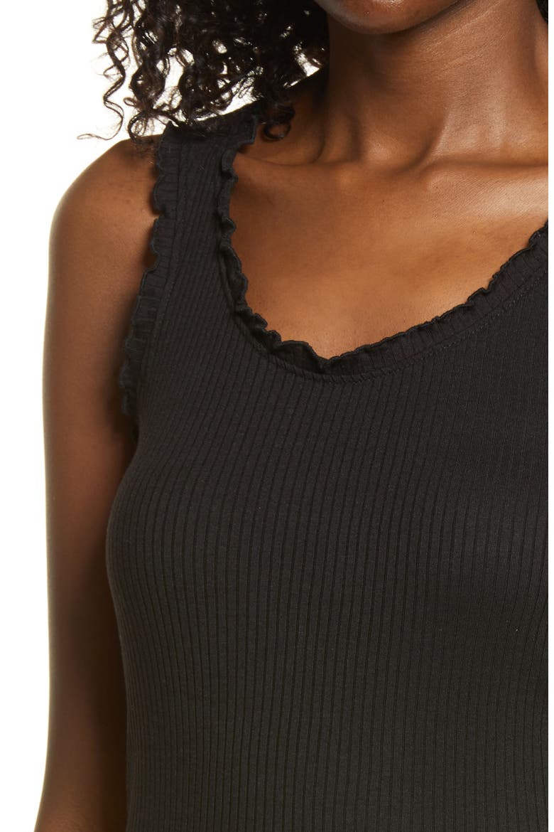 Polly Rib Tank Dress, Alternate, color, BLACK