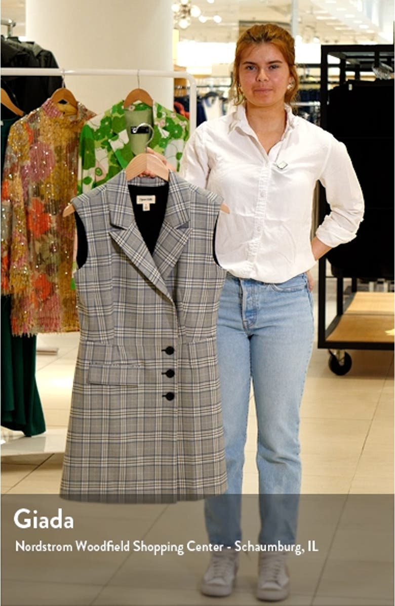 Plaid Side Button Blazer Dress, sales video thumbnail